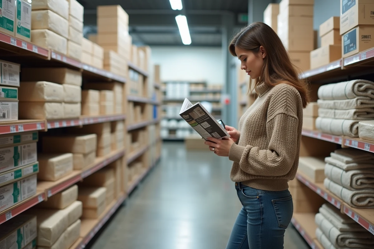 Jeune femme lisant une brochure sur l